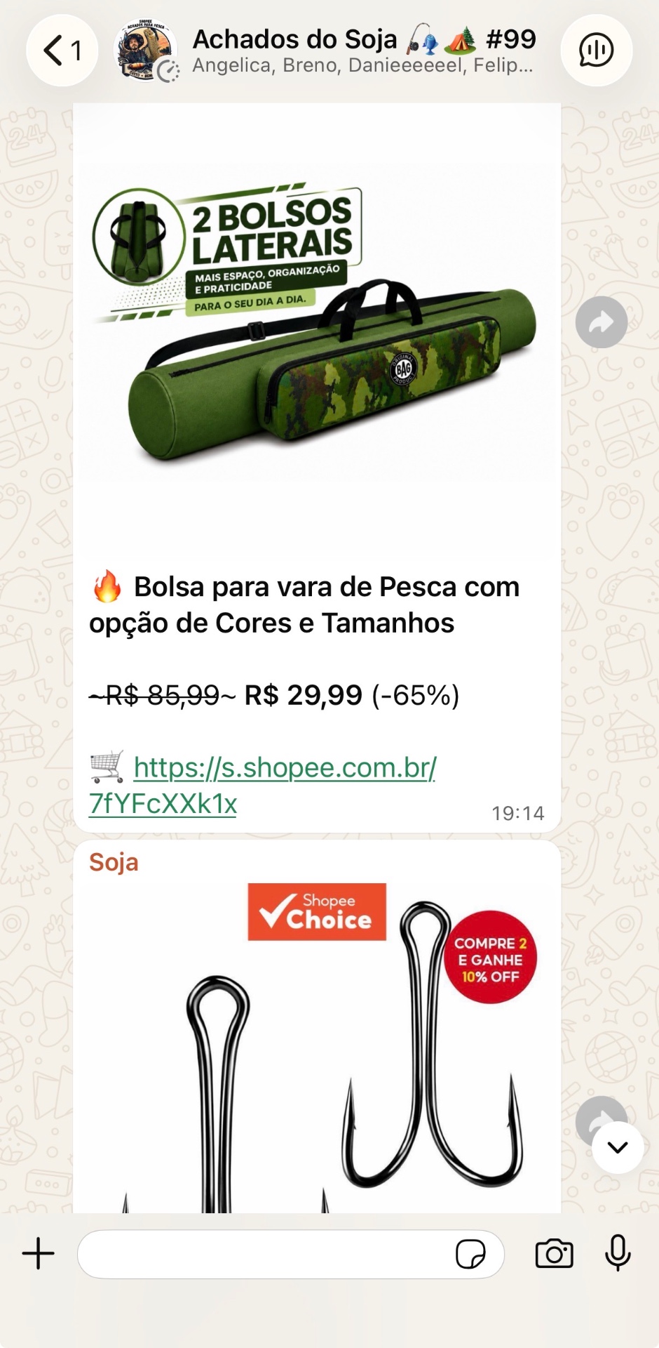 Bolsa para vara de pesca no grupo